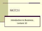 Lecture Introduction to Business: Lesson 10