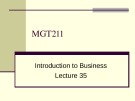 Lecture Introduction to Business: Lesson 35