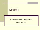 Lecture Introduction to Business: Lesson 28