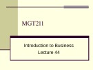 Lecture Introduction to Business: Lesson 44