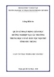 Luận văn Thạc sĩ Khoa học giáo dục: Quản lí hoạt động giáo dục hướng nghiệp tại các trường trung học cơ sở dân tộc nội trú tỉnh Sóc Trăng