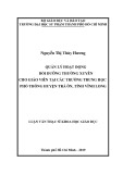 Luận văn Thạc sĩ Khoa học giáo dục: Quản lý hoạt động bồi dưỡng thường xuyên cho giáo viên tại các trường trung học phổ thông huyện Trà Ôn, tỉnh Vĩnh Long