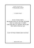 Luận văn Thạc sĩ Khoa học giáo dục: Quản lý hoạt động bồi dưỡng năng lực dạy học tích hợp lĩnh vực khoa học tự nhiên cho giáo viên các trường trung học phổ thông tỉnh Bắc Kạn