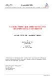 Master thesis Business Administration: Factors effect job satisfaction and organizational commitment- A case study of Tran Duc group