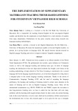 The implementation of supplementary materials in teaching theme based listening for students in Vietnamese high schools