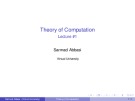Theory of Computation: Lecture 1