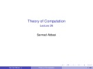 Theory of Computation: Lecture 26