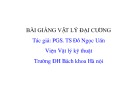 Bài giảng Vật lý đại cương 3 - Chương 6: Cơ học lượng tử