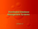 Distributed Database Management Systems: Lecture 17