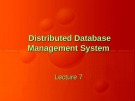 Distributed Database Management Systems: Lecture 7