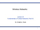 Wireless networks - Lecture 14: Fundamentals of cellular networks (Part 4)
