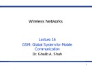 Wireless networks - Lecture 16: GSM: Global system for mobile communication