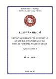 Luận văn Thạc sĩ Luật Kinh tế: Những vấn đề pháp lý về đàm phán và ký kết hợp đồng nhập khẩu tại Công ty TNHH TM & XNK Quốc Khánh