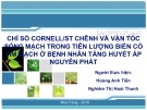 Bài giảng Chỉ số Cornell/ST chênh và vận tốc sóng mạch trong tiên lượng biến cố tim mạch ở bệnh nhân tăng huyết áp nguyên phát