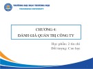 Bài giảng Quản trị công ty - Chương 4: Đánh giá quản trị công ty