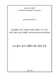 Luận án Tiến sĩ Vật lý: Nghiên cứu tính chất điện tử của vật liệu hai chiều monochalcogenide