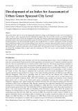 Development of an index for assessment of urban green spacesat city level
