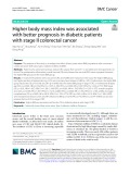 Higher body mass index was associated with better prognosis in diabetic patients with stage II colorectal cancer