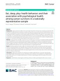 Eat, sleep, play: Health behaviors and their association with psychological health among cancer survivors in a nationally representative sample