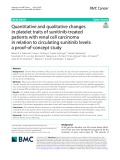 Quantitative and qualitative changes in platelet traits of sunitinib-treated patients with renal cell carcinoma in relation to circulating sunitinib levels: A proof-of-concept study