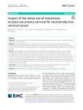 Impact of the initial site of metastases on post-recurrence survival for neuroendocrine cervical cancer