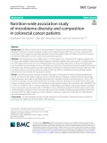 Nutrition-wide association study of microbiome diversity and composition in colorectal cancer patients