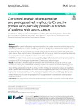 Combined analysis of preoperative and postoperative lymphocyte-C-reactive protein ratio precisely predicts outcomes of patients with gastric cancer