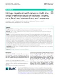 Hiccups in patients with cancer: A multi-site, single-institution study of etiology, severity, complications, interventions, and outcomes