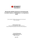 Thesis for the degree of Doctor of Philosophy: Managerial Skill Development in the Readymade Garments Industry of Bangladesh: An Exploratory Study
