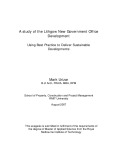 Thesis for the degree of Master of Applied Science: A study of the Lithgow New Government Office Development