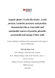 Thesis for the degree of Doctor of Philosophy: Aquatic plants (Azolla filiculoides, Azolla pinnata, Landoltia punctata) and protists, thraustochytrids as renewable and sustainable sources of protein, phenolic, carotenoids and omega-3 fatty acids