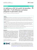 Co-deficiency of B7-H3 and B7-H4 identifies high CD8+T cell infiltration and better prognosis in pancreatic cancer