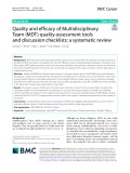 Quality and efficacy of Multidisciplinary Team (MDT) quality assessment tools and discussion checklists: A systematic review