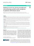 Skeletal muscle loss during neoadjuvant chemotherapy predicts poor prognosis in patients with breast cancer