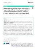 Prognostic models for outcome prediction in patients with advanced hepatocellular carcinoma treated by systemic therapy: A systematic review and critical appraisal