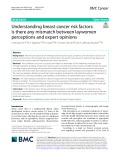 Understanding breast cancer risk factors: Is there any mismatch between laywomen perceptions and expert opinions
