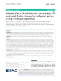 Adverse effects of cell-free and concentrated ascites reinfusion therapy for malignant ascites: A single-institute experience