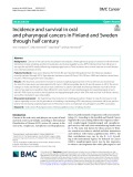 Incidence and survival in oral and pharyngeal cancers in Finland and Sweden through half century