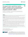 The importin beta superfamily member RanBP17 exhibits a role in cell proliferation and is associated with improved survival of patients with HPV+HNSCC