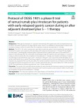 Protocol of OGSG 1901: A phase II trial of ramucirumab plus irinotecan for patients with early relapsed gastric cancer during or after adjuvant docetaxel plus S−1 therapy