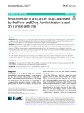 Response rate of anticancer drugs approved by the Food and Drug Administration based on a single-arm trial