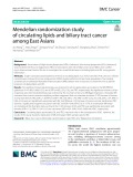 Mendelian randomization study of circulating lipids and biliary tract cancer among East Asians