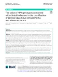 The value of HPV genotypes combined with clinical indicators in the classification of cervical squamous cell carcinoma and adenocarcinoma