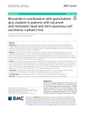 Rituximab in combination with gemcitabine plus cisplatin in patients with recurrent and metastatic head and neck squamous cell carcinoma: A phase I trial