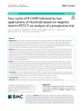Four cycles of R-CHOP followed by two applications of rituximab based on negative interim PET/CT: An analysis of a prospective trial