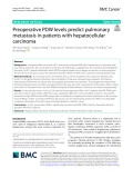 Preoperative PDW levels predict pulmonary metastasis in patients with hepatocellular carcinoma