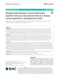 Relationship between serum lipid levels and the immune microenvironment in breast cancer patients: A retrospective study