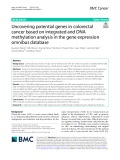 Uncovering potential genes in colorectal cancer based on integrated and DNA methylation analysis in the gene expression omnibus database