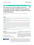 The short-term and oncologic outcomes of younger VS older colorectal cancer patients undergoing primary surgery: A propensity score matching analysis