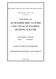 Luận văn Thạc sĩ Văn hóa học: Di tích đình, miếu và lễ hội làng Vân Sa, xã Tản Hồng, huyện Ba Vì Hà Nội